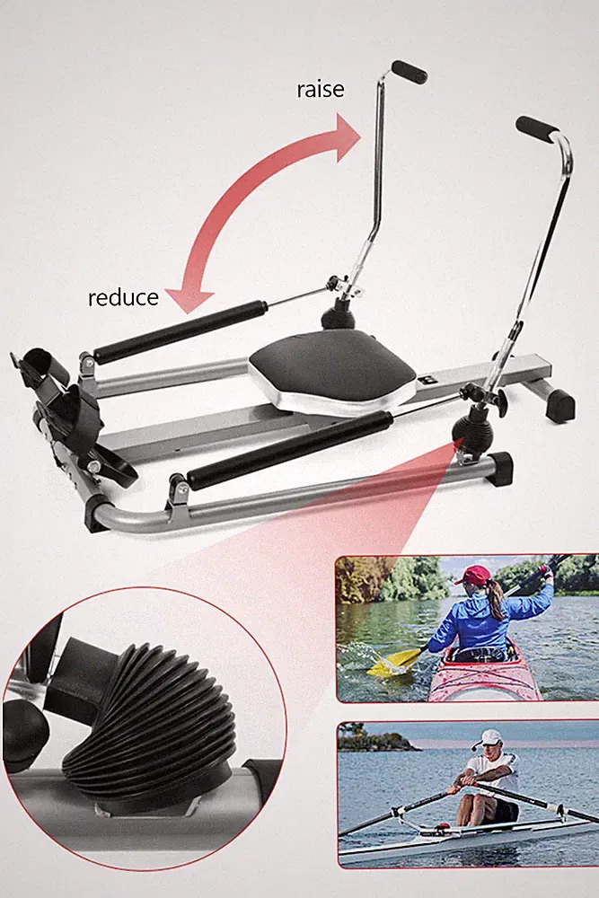 Home Adjustable Exercise Rowing Machine Rower Double Hydraulic Resistance E4