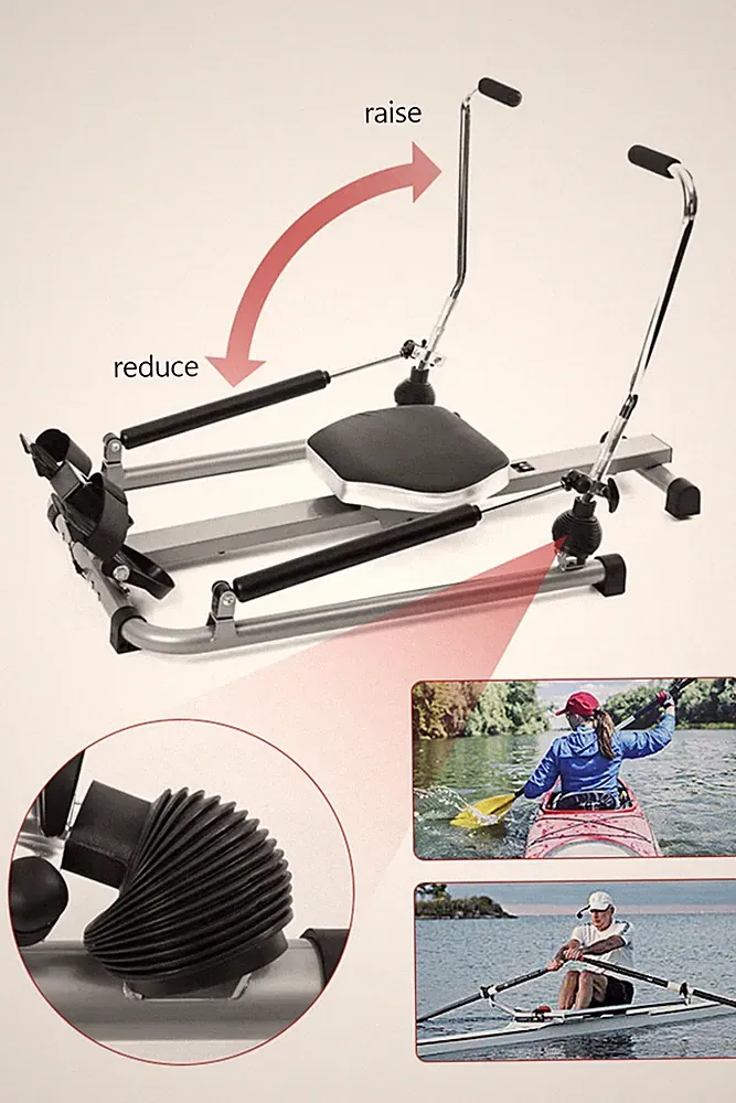 Home Gym Adjustable Exercise Rowing Machine Rower Double Hydraulic Resistance E