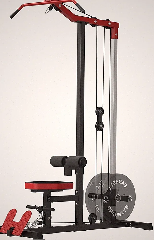 Home Gym LAT Pulldown Machine Row Cable Machine Tower Leg Hold Down Back Biceps