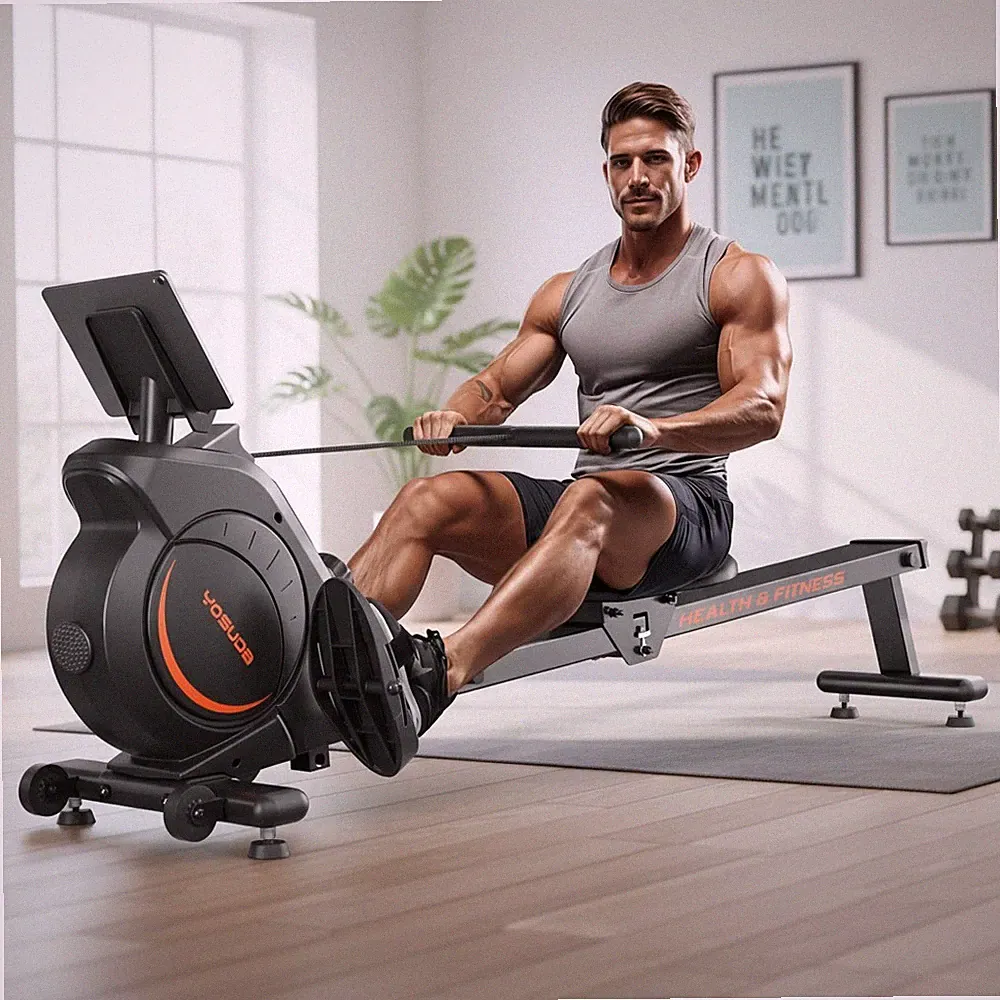 Home Rowing Machine with Comfortable Cushion & Tablet Holder - Easy to Assemble