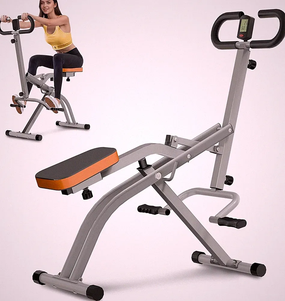 Home Squat Machine with Adjustable Resistance & LCD Display, 265LBS Capacity