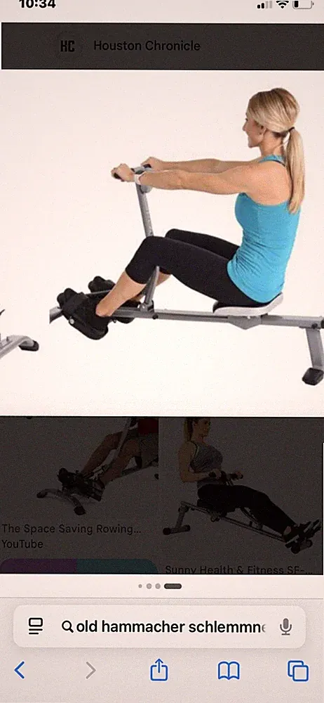 Hydraulic Rowing Machine Adjustable Resistance Metal Sliding Seat Gray Black
