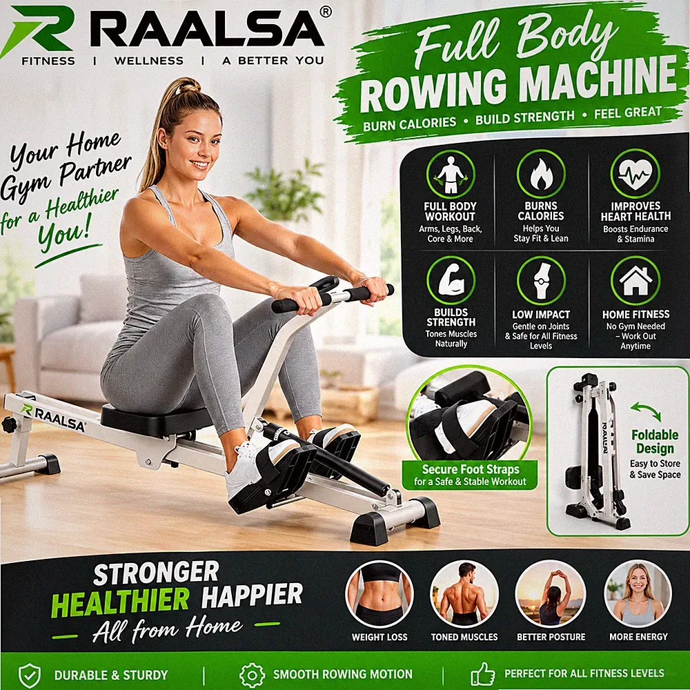 Hydraulic Rowing Machine for Home, Compact Adjustable Rower with 12 Resistance L
