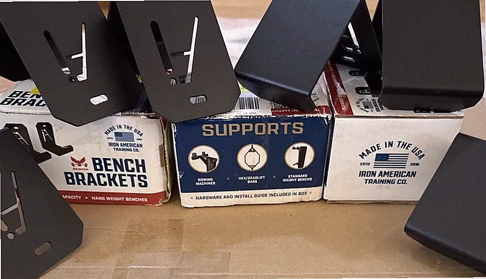 Iron America Bench Hangers 2 Per Box Weight Bench Rowing Machine Barbell Storage