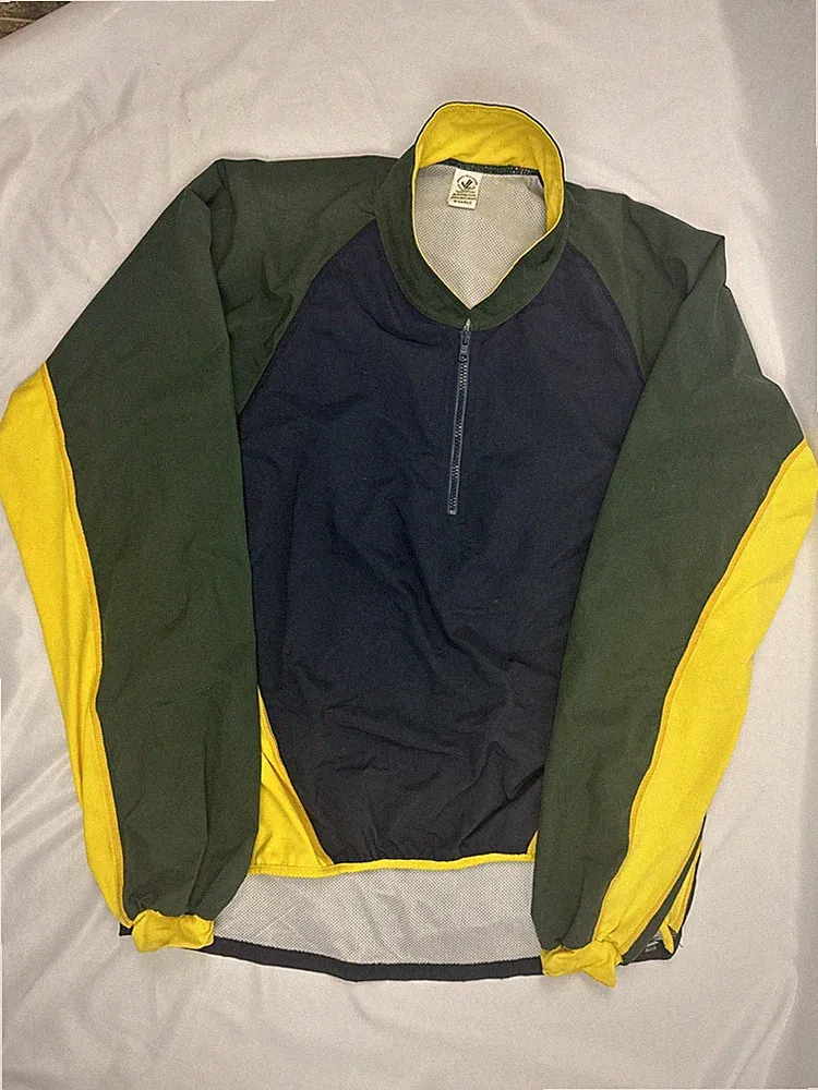 JL Racing Classic Sequel Splash Rowing Pullover Jacket Sz XL Blue Yellow Green
