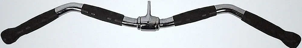 Lat Bar Cable Machine Attachment, Curl Pulldown Bar with Full Rotation and Rubbe