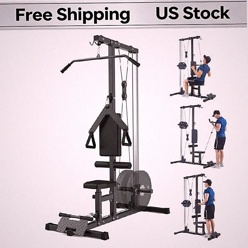 LAT Row Cable Machine Pulley Tower High Low Stations Leg Support Tricep Equipmen