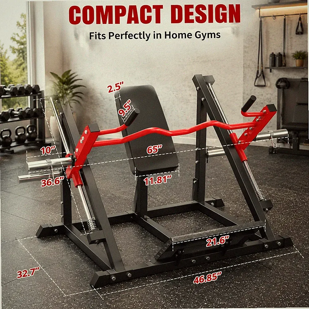 Linear Row Machine, Plate Loaded Back Workout Machine for Home Gym 500 LBS