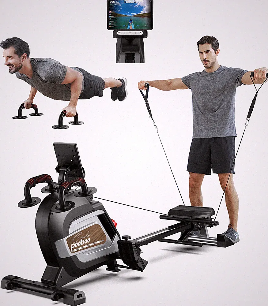 Magnetic Row Rowing Machine Folding Rower Cardio Home Gym Exercise Equipment
