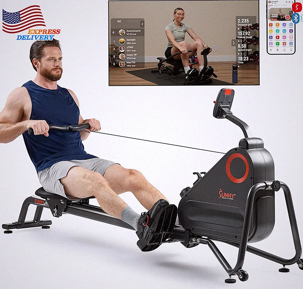 Magnetic Rowing Machine Exercise Quiet & Smooth Rower with Compact Storage