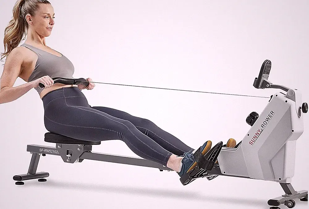 Magnetic Rowing Machine for Home Exercise, Quiet & Smooth Rower with Compact...