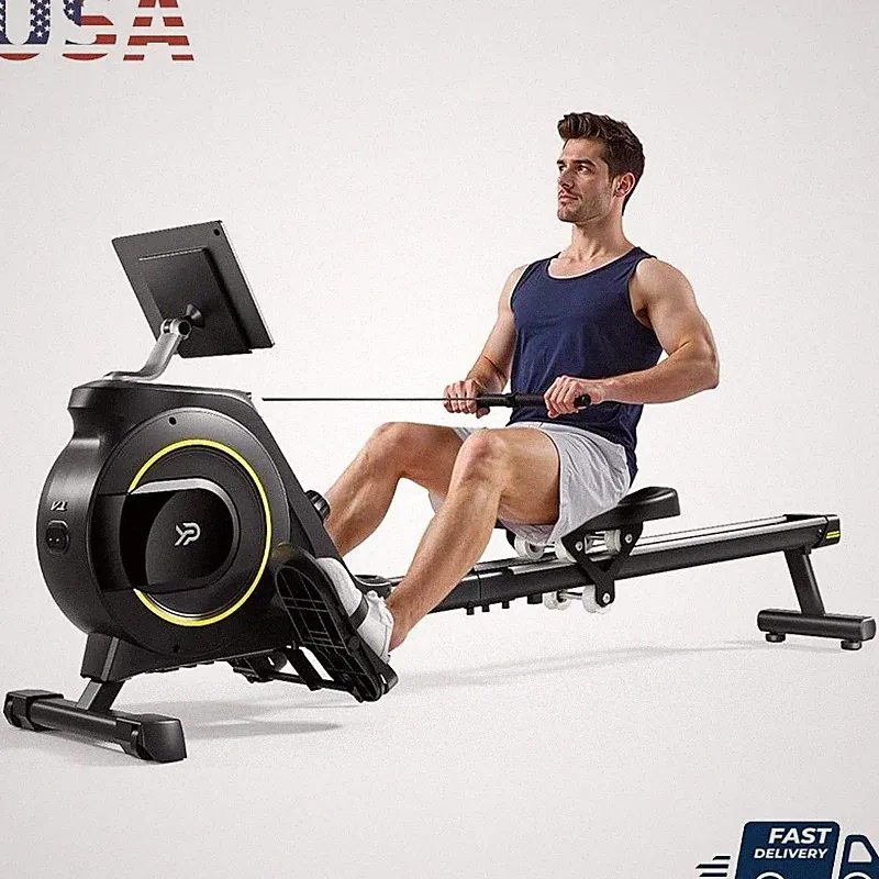 Magnetic Rowing Machine Home Gym Full Body Workout Quiet Resistance LCD Display