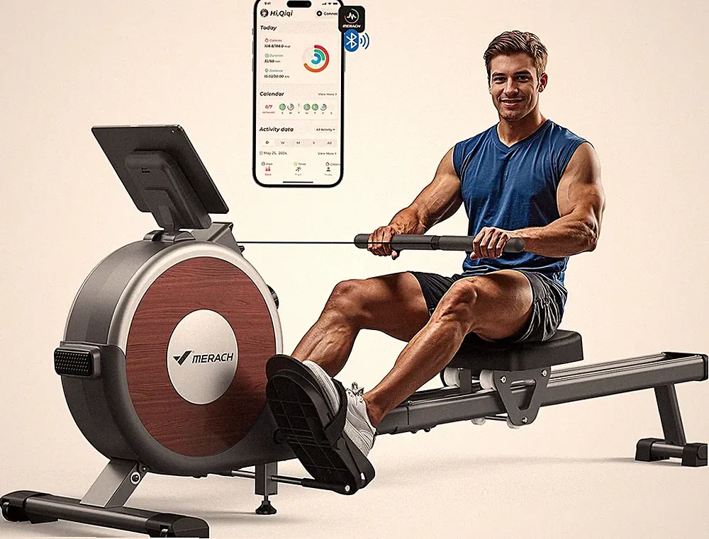 Magnetic Rowing Machine MERACH 16 Levels App Compatible 350LB