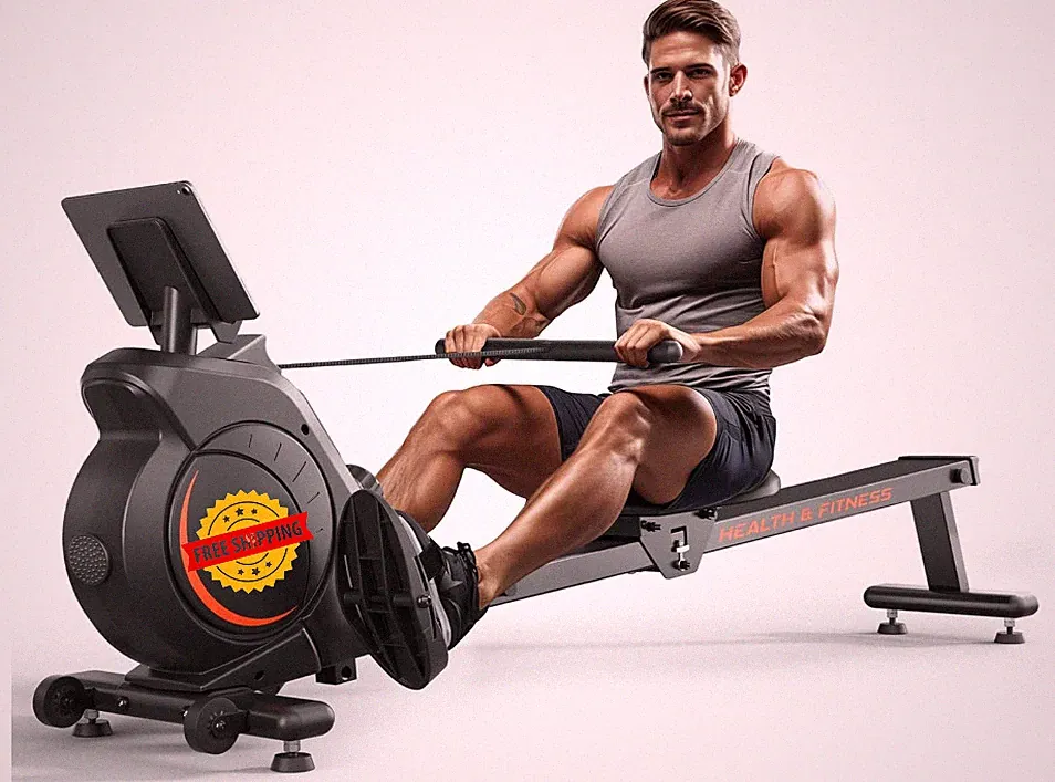 Magnetic/Water Rowing Machine 350 LB Weight Capacity - Foldable Rower for Home
