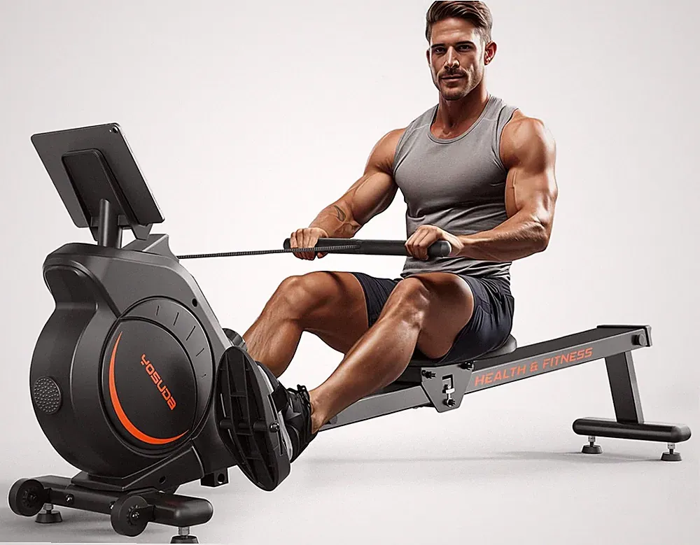 Magnetic/Water Rowing Machine 350 LB Weight Capacity - Foldable Rower for Home U