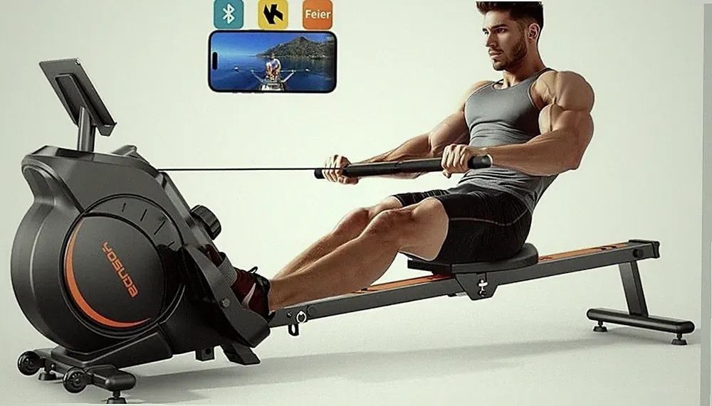 Magnetic/Water Rowing Machine for Home - Rower Machine Use with Bluetooth, App