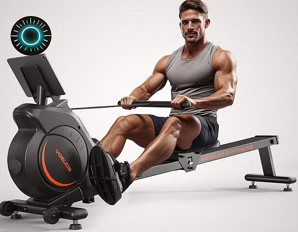 Magnetic/Water Rowing Machine for Home Rower Machine Use with Bluetooth App Supp