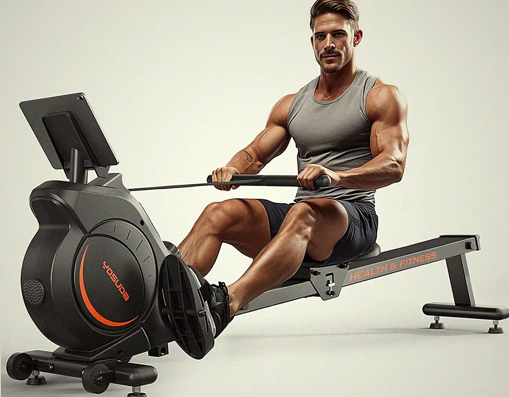 Magnetic & Water Rowing Machine Home Bluetooth App Supported Comfortable
