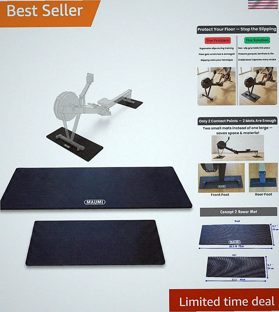 Mat for Concept 2 Rowing Machine Model D from High Density Rubber