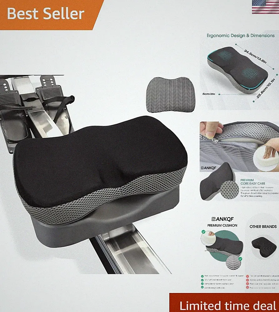 Memory Foam Rowing Machine Seat Cushion for Concept 2 & WaterRower Gym Comfort
