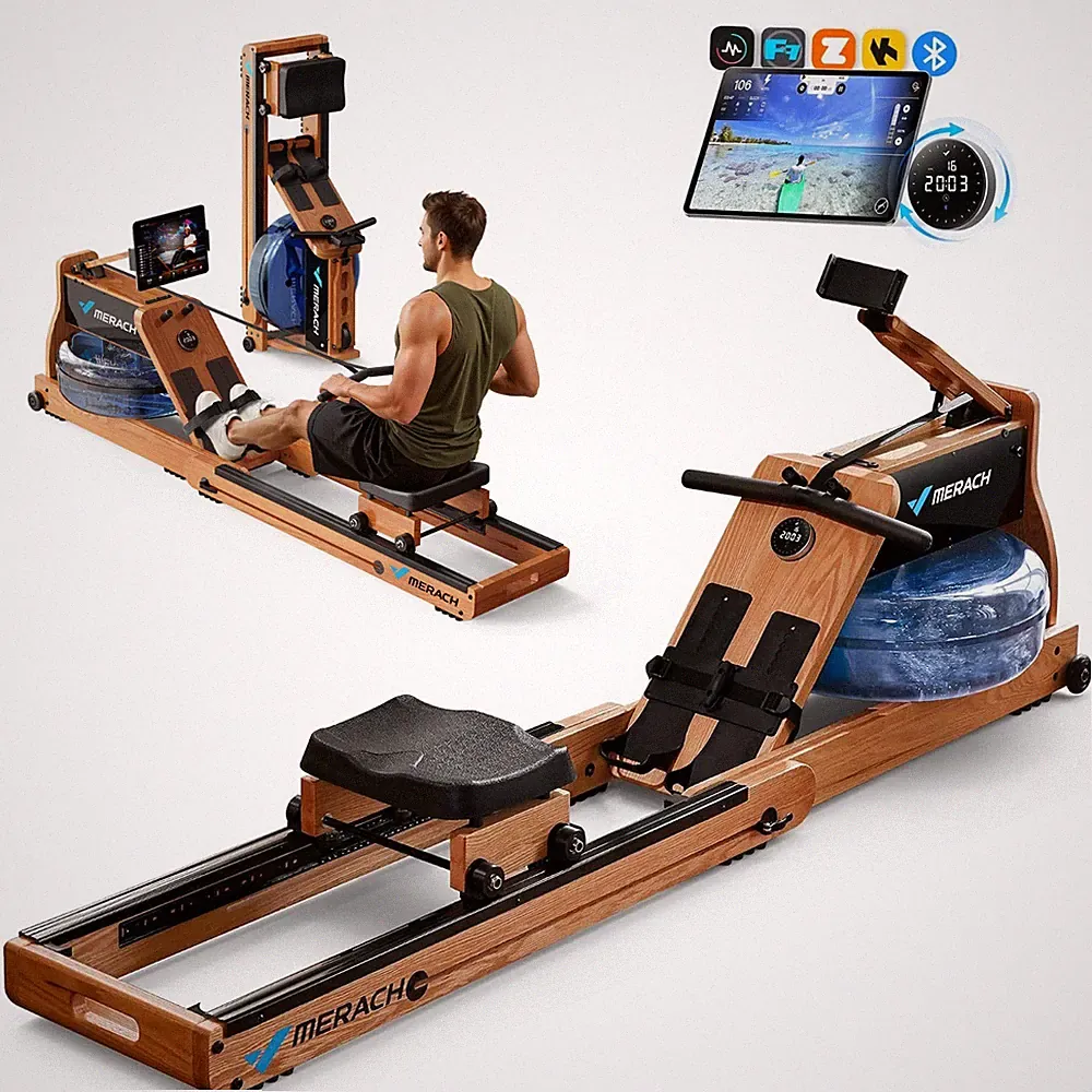 MERACH 950 Foldable Water Rowing Machine Electromagnetic Rower Machine for Home