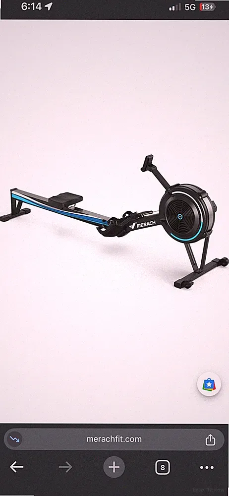 MERACH Air Resistance Rowing Machine w/ LCD Display, Noise Reduction, Black/Blue