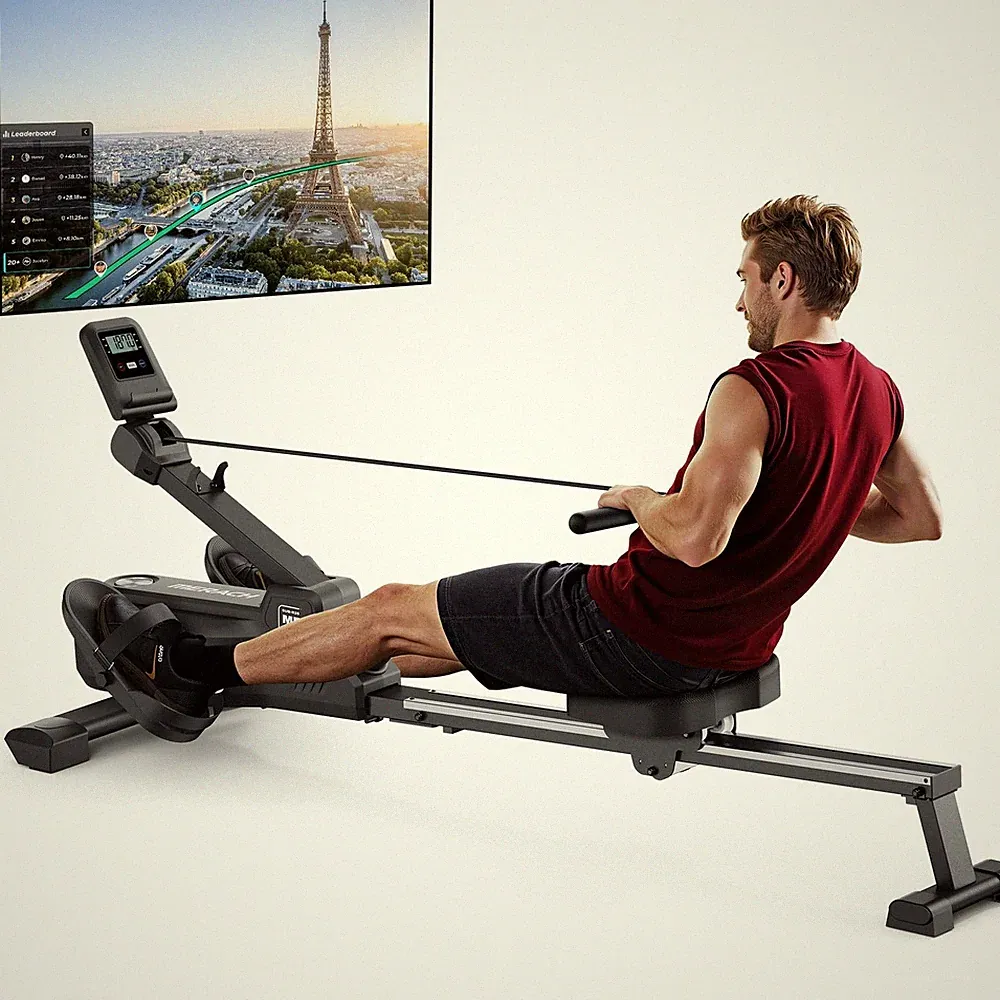 MERACH Foldable Rowing Machines for Home, Magnetic Rowing Machine with 16-Lev...