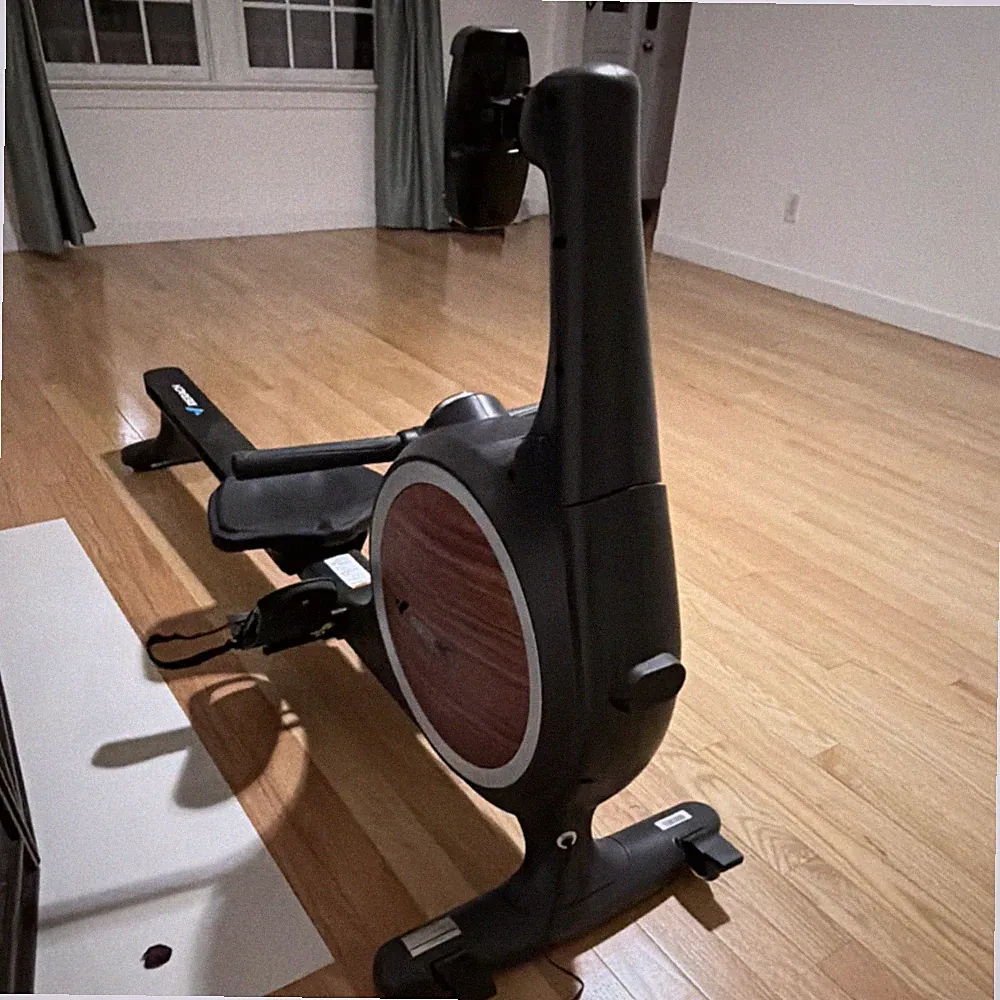 MERACH Magnetic Rowing Machine Black with Transportation Wheels for Home Use