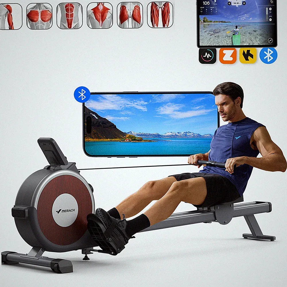 MERACH Q1S Magnetic Rowing Machine 16 Levels of Quiet Resistance Dual Slide Rail