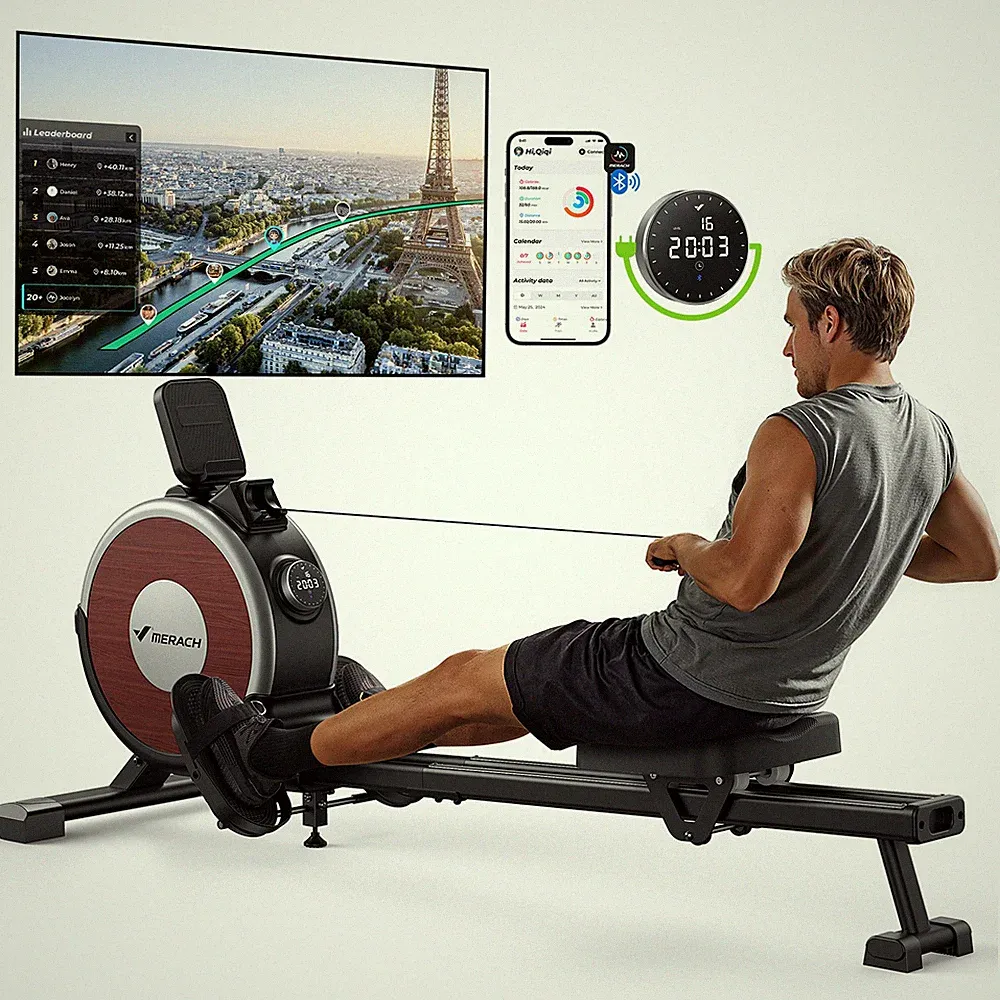 MERACH R02 Magnetic Rowing Machine Indoor Quiet & Smooth | 16 Levels Max 350 lbs