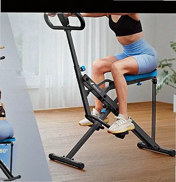MERACH R07 2-in-1 Foldable Squat Rowing Machine w/ Seat, Home Use, Blue/Black