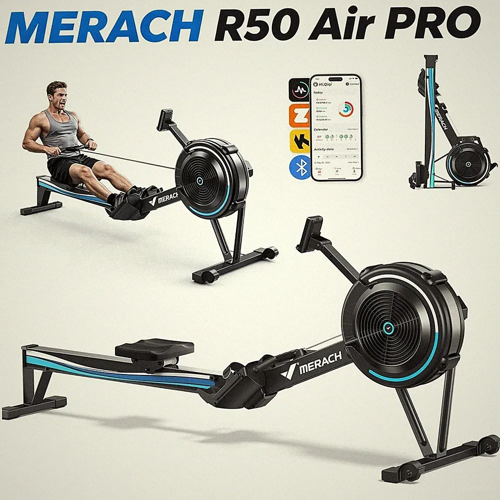 MERACH R50 Air Resistance Rowing Machines for Home with Ergonomic Comfort Seat