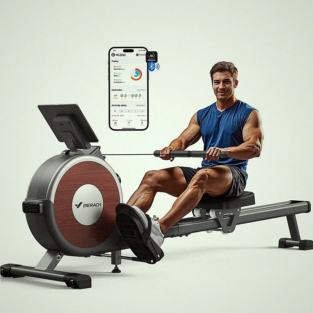 Merach Rowing Machine, Magnetic Rower Machine for Home, 16 Levels of Quiet...
