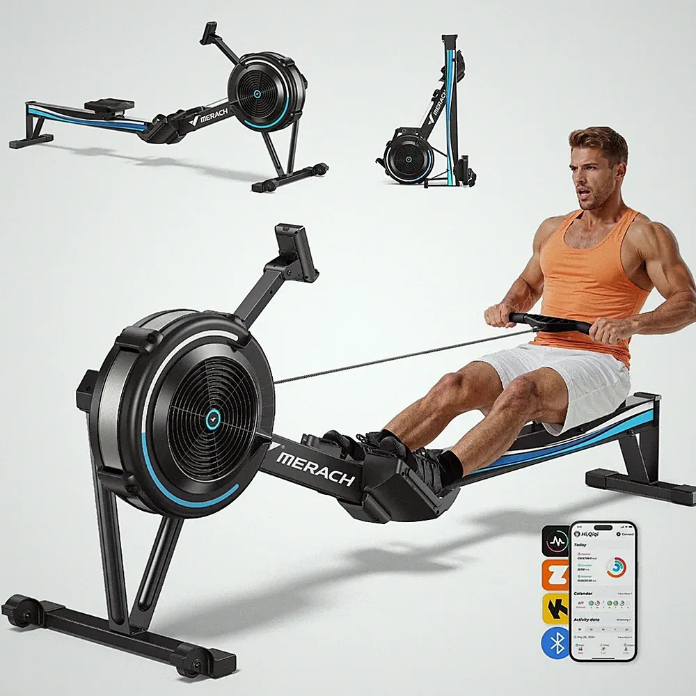 MERACH Rowing Machines for Home Adjustable Air Resistance Professional Exercise