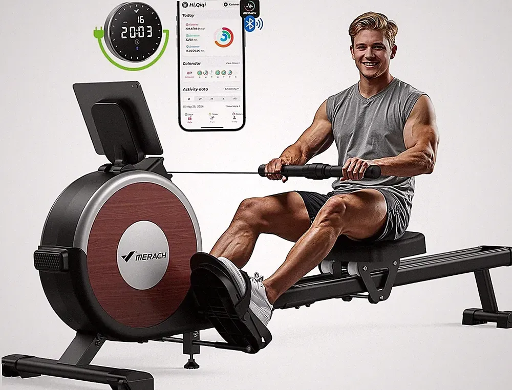MERACH Rowing Machines for Home, Magnetic Rowing Machine with 16 Levels, Rowe...