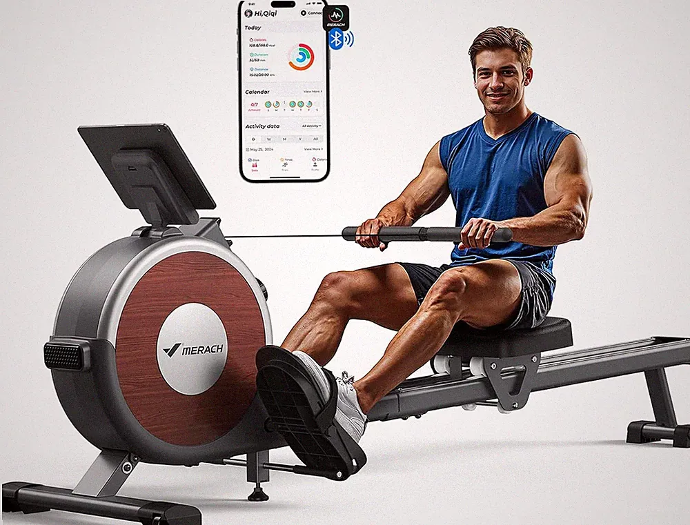 MERACH Rowing Machines for Home, Magnetic Rowing Machine with 16 Levels, Rower M