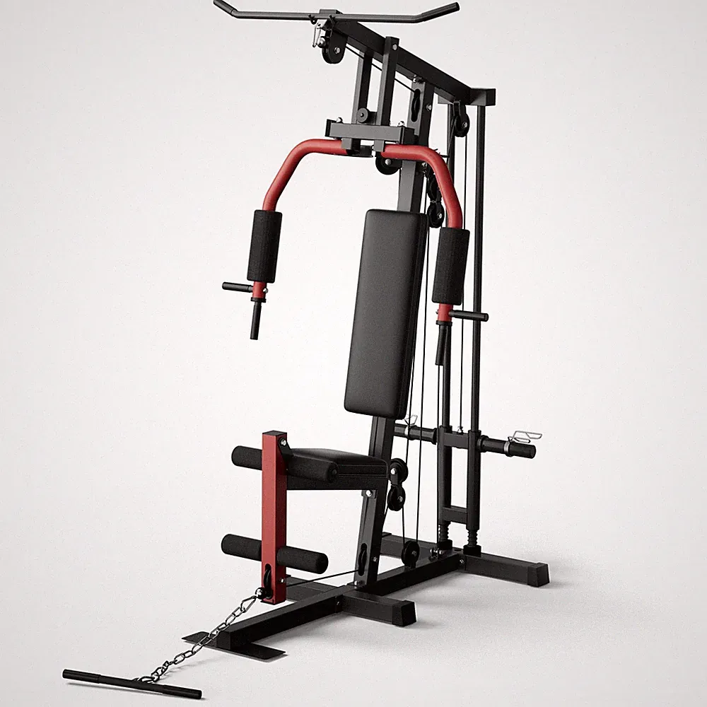 Multifunctional Home Gym Equipment - 300LB Capacity All-in-one Red and Black
