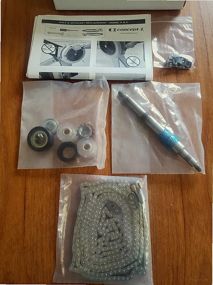 New Concept 2 Model D Rower Chain Kit with Connector, Swivel, Sprocket C D E