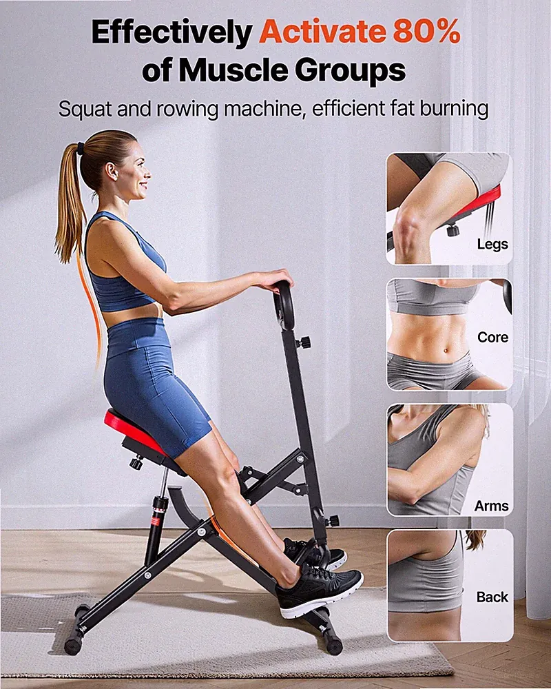 New Squat Machine, Deep Squat Rowing Machine New Home, Easy Setup & Foldable Ex