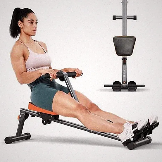 Niceday Hydraulic Rowing Machine Adjustable Resistance LCD Monitor Foldaway