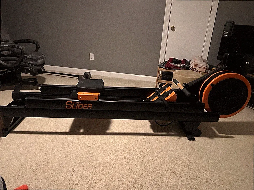 OARTEC Slider Dynamic Rowing Machine Air Resistance LCD Display Black Orange