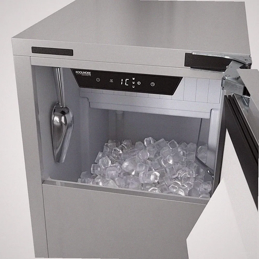 Pemberly Row Commercial Crescent Ice Maker in Stainless Steel
