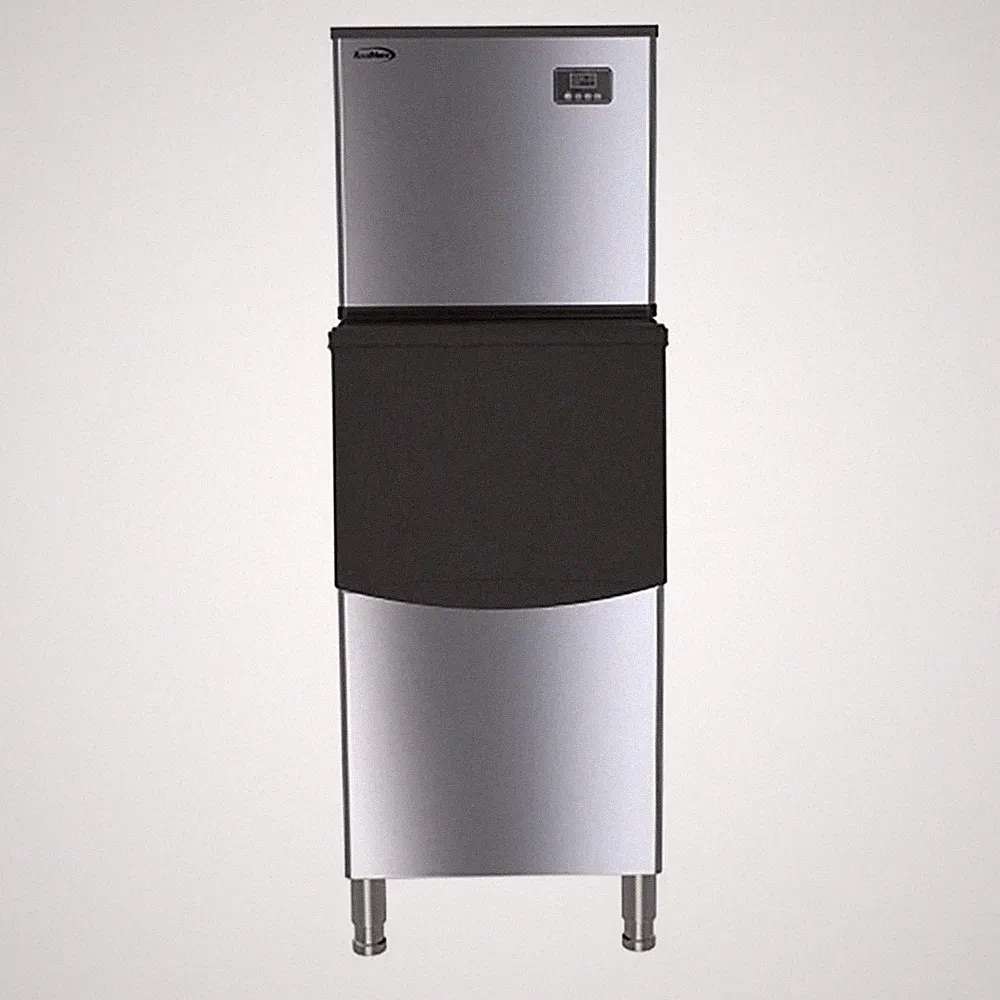 Pemberly Row Modular Stainless Steel Ice Maker Machine in Silver