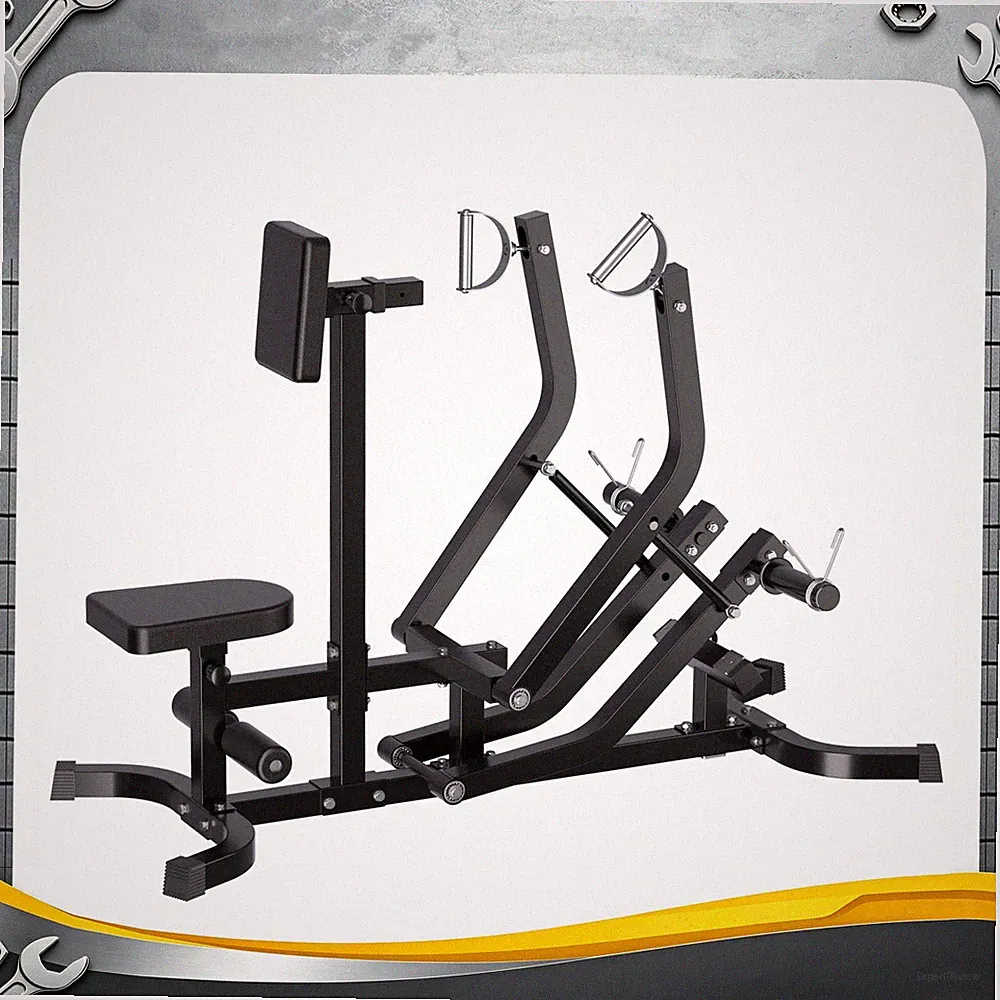 Plate Loaded Seated Row Machine 400lbs Capacity W/ Independent Arms For Home Gym