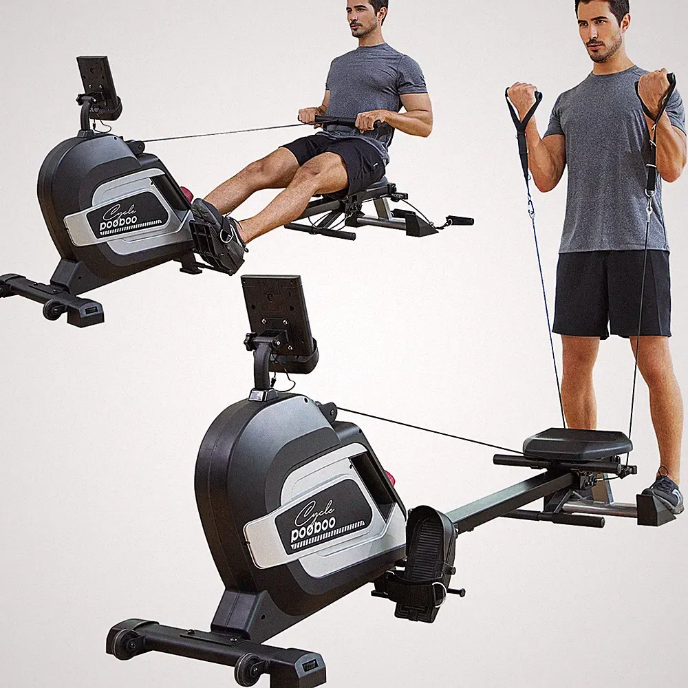 Pooboo Indoor Folding Exercise Rowing Machine with 16 Level Magnetic Resistance