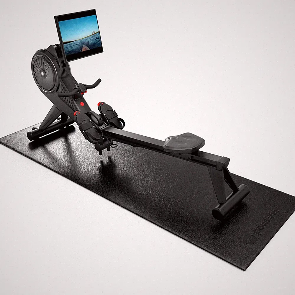 Powr Labs Rowing Machine Mat, Treadmill Mat for Carpet & Hardwood Floors - Ro...