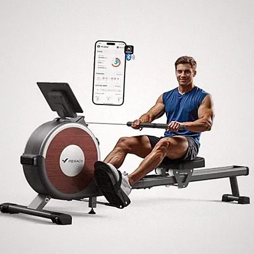 Q1S Magnetic Rowing Machine Indoor, Dual Slide Rail, Manual-Adjust (Classic)