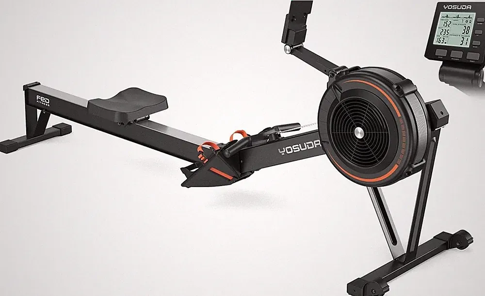 R2 Adjustable Air Resistance Rowing Machine with Self-Powered Monitor