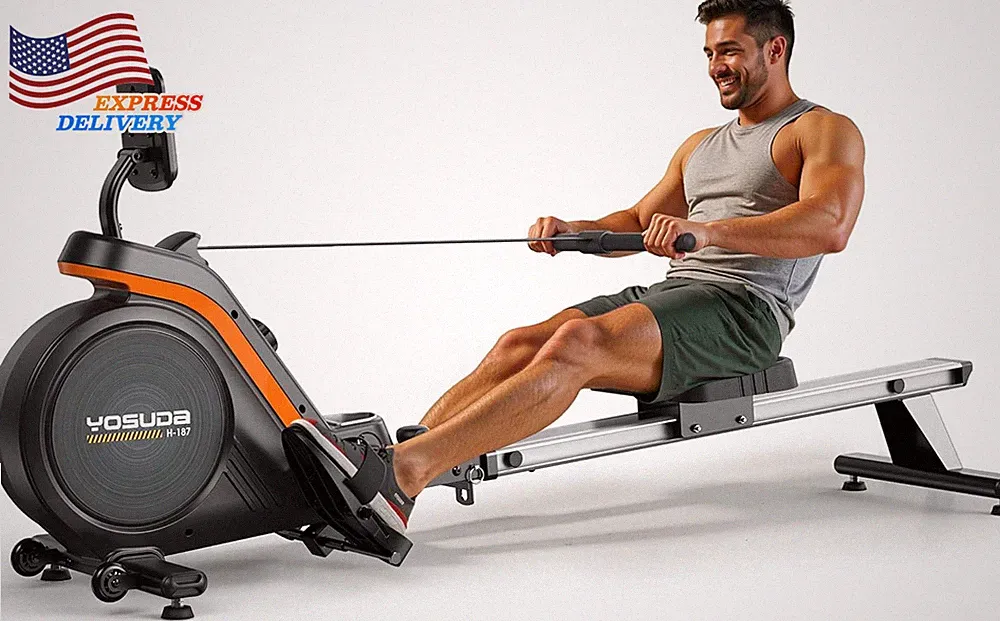 Rower Machine Use with Bluetooth App Supported for Taller Power Athletes NEW USA