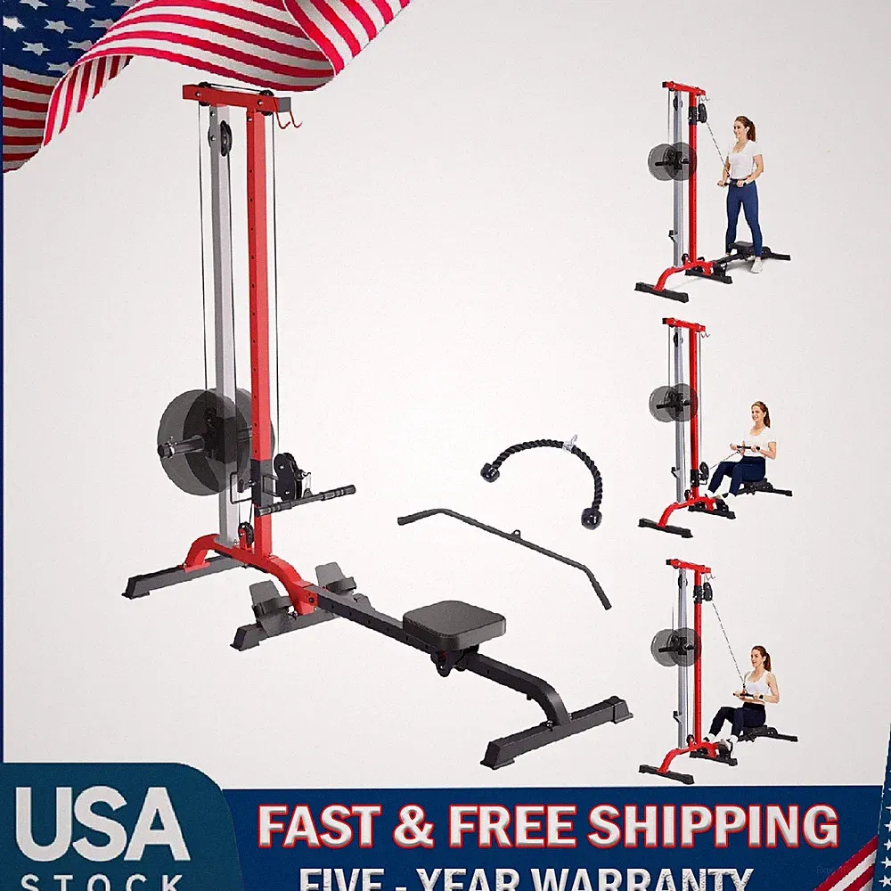 Rowing & Cable Machine ,Adjustable LAT Pull Down & Low Row Cable Machine Workout